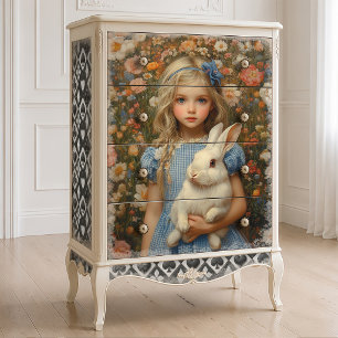 Papier Mousseline Alice au pays des merveilles avec le Lapin Blanc