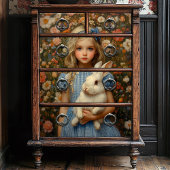 Papier Mousseline Alice au pays des merveilles avec le lapin blanc