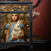 Papier Mousseline Alice au pays des merveilles avec le lapin blanc