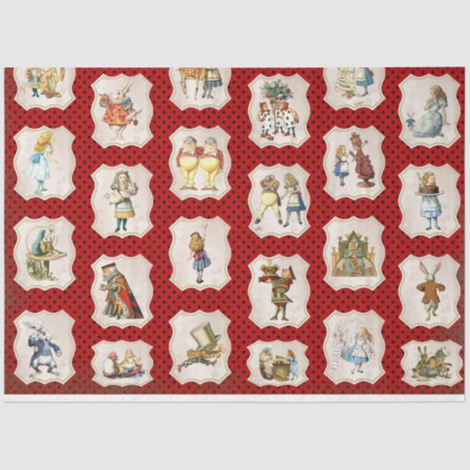 Papier Mousseline Alice au pays des merveilles Conception 5 (Recto)