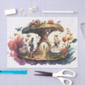 Papier Mousseline Alice Au Pays Des Merveilles Découpage Aquarelle (Artisanat)