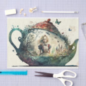 Papier Mousseline Alice au pays des merveilles - Découpage d'un pot  (Artisanat)