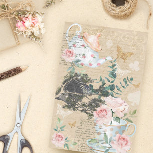 Papier Mousseline Alice Au Pays Des Merveilles Découpage Vintage Che