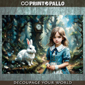 Papier Mousseline Alice au pays des merveilles et le lapin blanc