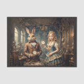 Papier Mousseline Alice au pays des merveilles et le lièvre de mars (Recto)