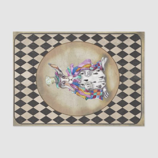 Papier Mousseline Alice au pays des merveilles Mad Hatter Rabbit (Recto)