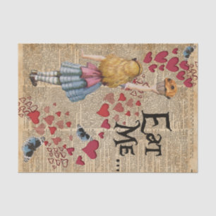 Papier Mousseline Alice au pays des merveilles me mangent petit pain