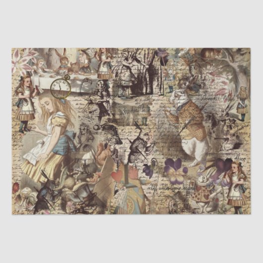 Papier Mousseline Alice Au Pays Des Merveilles Papier Enveloppant (Recto)