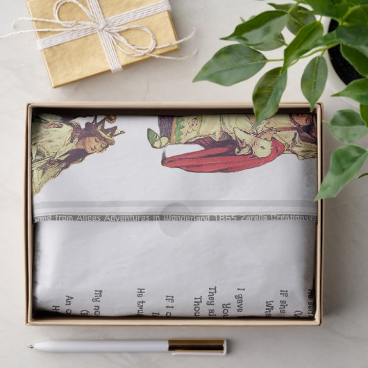 Papier Mousseline Alice au pays des merveilles qui a volé la chanson (Cadeau)