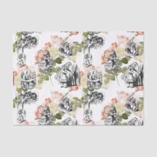 Papier Mousseline Alice au pays des merveilles Roses Vintages