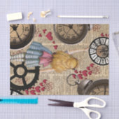 Papier Mousseline Alice au pays des merveilles voyageant à temps (Artisanat)