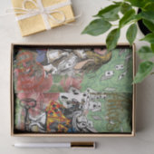 Papier Mousseline alice cartes pays des merveilles (Cadeau)