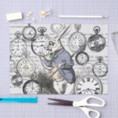 Papier Mousseline Alice de lapin blanc au pays des merveilles (Artisanat)