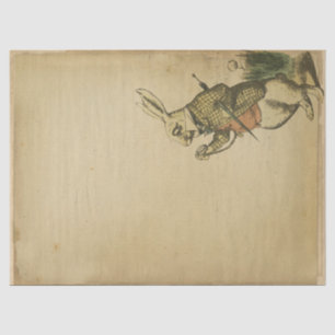 Papier Mousseline Alice de lapin blanc vintage au pays des merveille