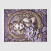 Papier Mousseline Alice et Cheshire Chat dans le style Steampunk vio (Recto)
