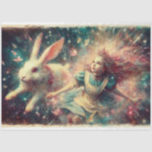 Papier Mousseline Alice Falling Into Wonderland Fantasy Decoupage (Recto)