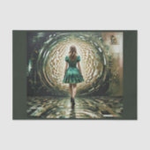 Papier Mousseline Alice in the Wonderland entering the rabbit hole (Recto)
