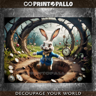 Papier Mousseline Alice in the Wonderland : Le lapin qui saute !