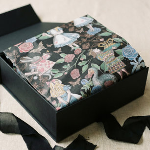 Papier Mousseline Alice In Wonderland Collage Découpage noir