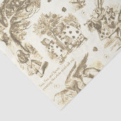 Papier Mousseline Alice in Wonderland Sepia Beige Toile Citations (Détail)