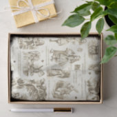 Papier Mousseline Alice in Wonderland Sepia Beige Toile Citations (Cadeau)