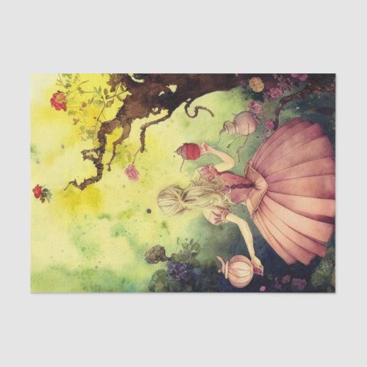 Papier Mousseline Alice lunatique au pays des merveilles (Recto)