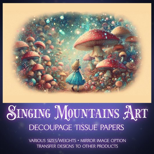 Papier Mousseline Alice’s Mystical Forest Path Decoupage