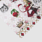 Papier Mousseline Alice, tenniel, reine des coeurs noire et rouge (Détail)