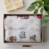 Papier Mousseline Alice, tenniel, reine des coeurs noire et rouge (Cadeau)