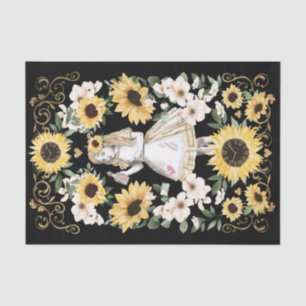 Papier Mousseline Alice vintage au pays des merveilles Sunflowers Bu