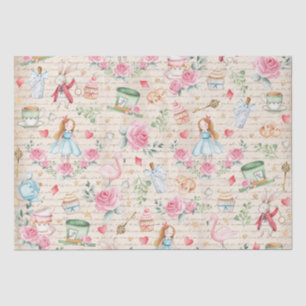 Papier Mousseline Alice vintage au pays des merveilles Tea Party Déc