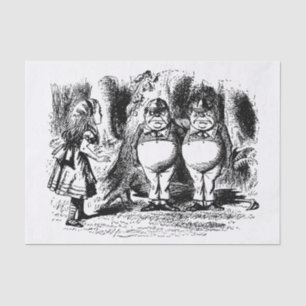 Papier Mousseline Alice vintage au pays des merveilles, Tweedledum T