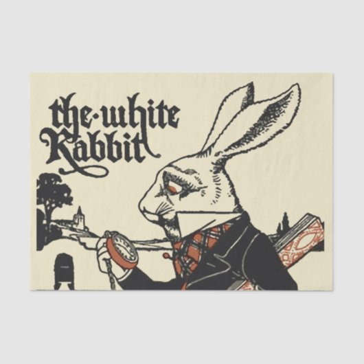 Papier Mousseline Alice White Rabbit Classic Wonderland (Recto)