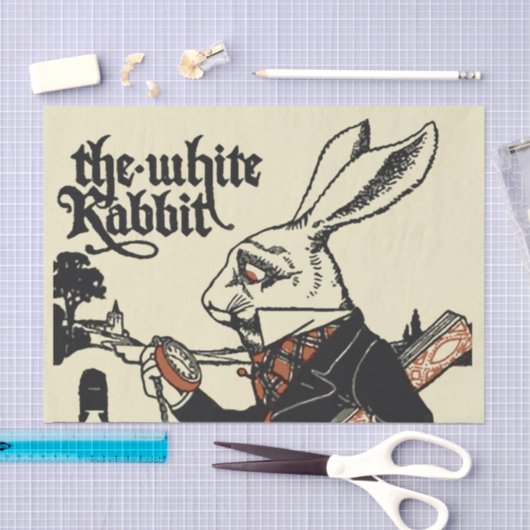 Papier Mousseline Alice White Rabbit Classic Wonderland (Artisanat)
