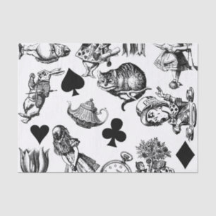 Papier Mousseline Alice White Rabbit Wonderland Classic