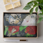 Papier Mousseline Alice Wonderland Cartes Roses Papier Tissu Littéra (Cadeau)