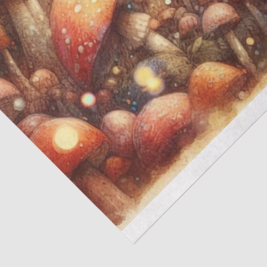 Papier Mousseline Alice's Magical Mushroom Wonderland Decoupage (Détail)