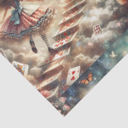 Papier Mousseline Alice's Whimsical Castle Quest Decoupage (Détail)