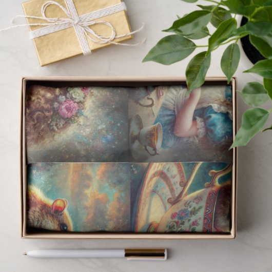 Papier Mousseline Alice's Wonderland Teatime Adventures Decoupage (Cadeau)