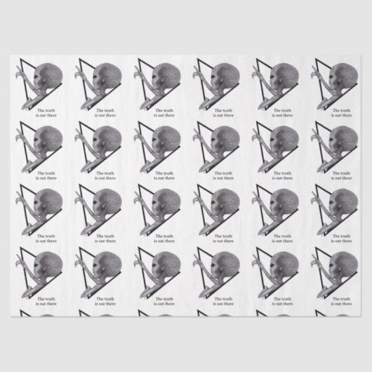 Papier Mousseline Alien gris, la vérité est là (Recto)