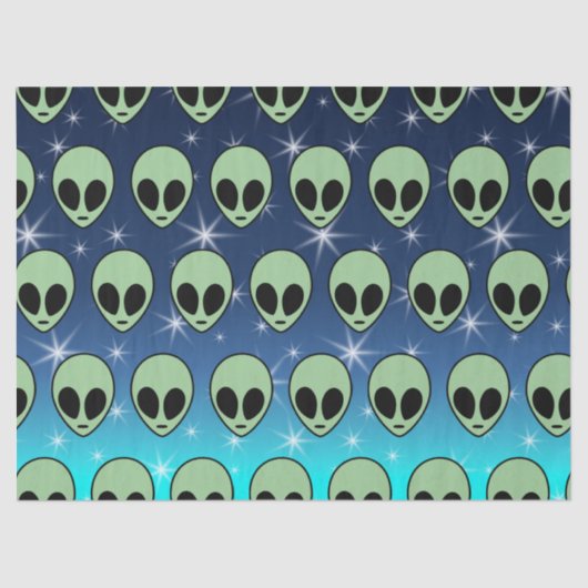 Papier Mousseline Alien vert (Recto)