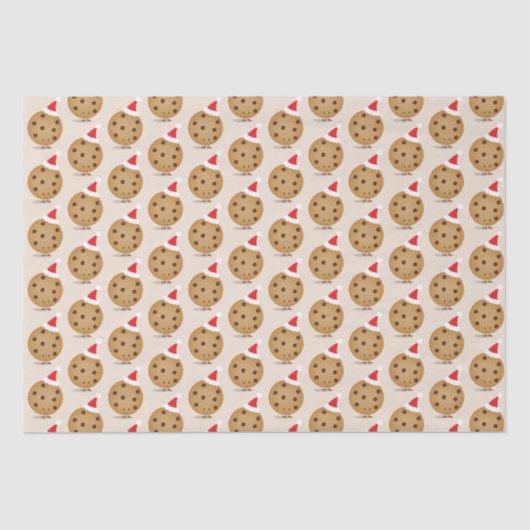 Papier Mousseline Alimentation Chocolat Chip Cookie Santa Hats Noël (Recto)