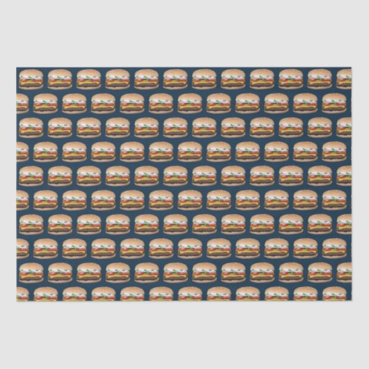 Papier Mousseline Alimentation Fromage à thème BBQ Hamburger grillé  (Recto)