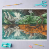 Papier Mousseline Alligator Anthropomorphique Dueling Gators Decoupa (Artisanat)