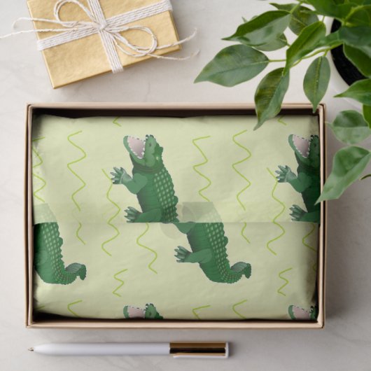 Papier Mousseline Alligator en jaune (Cadeau)