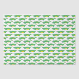 Papier Mousseline Alligator vert jaune Crocodile Gator Croc Animal