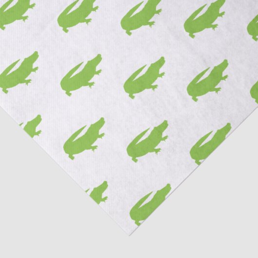 Papier Mousseline Alligator Vert Preppy Designer Sud Fun (Détail)