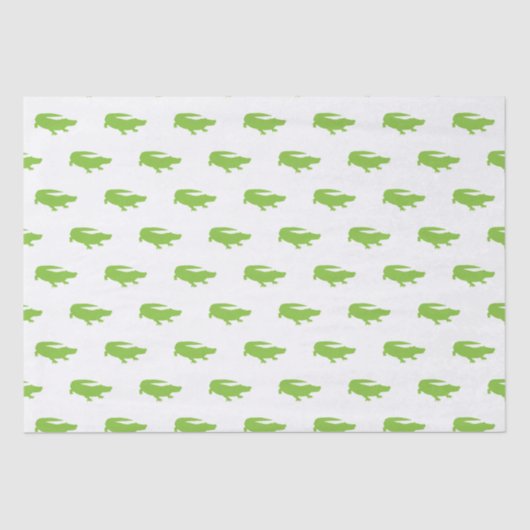 Papier Mousseline Alligator Vert Preppy Designer Sud Fun (Recto)