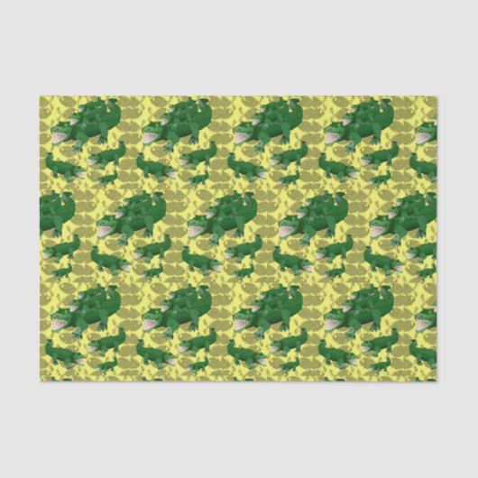 Papier Mousseline Alligators en papier de tissu décoratif (Recto)