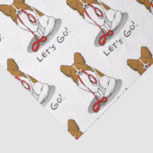 Papier Mousseline Allons-y ! (walk) Papillon (white & red) Chien mig (Détail)